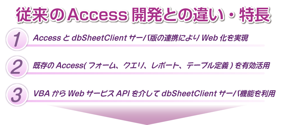 従来のAccess開発との違い・特長